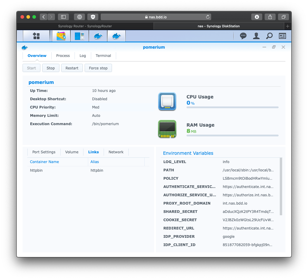 Synology pomerium all setup